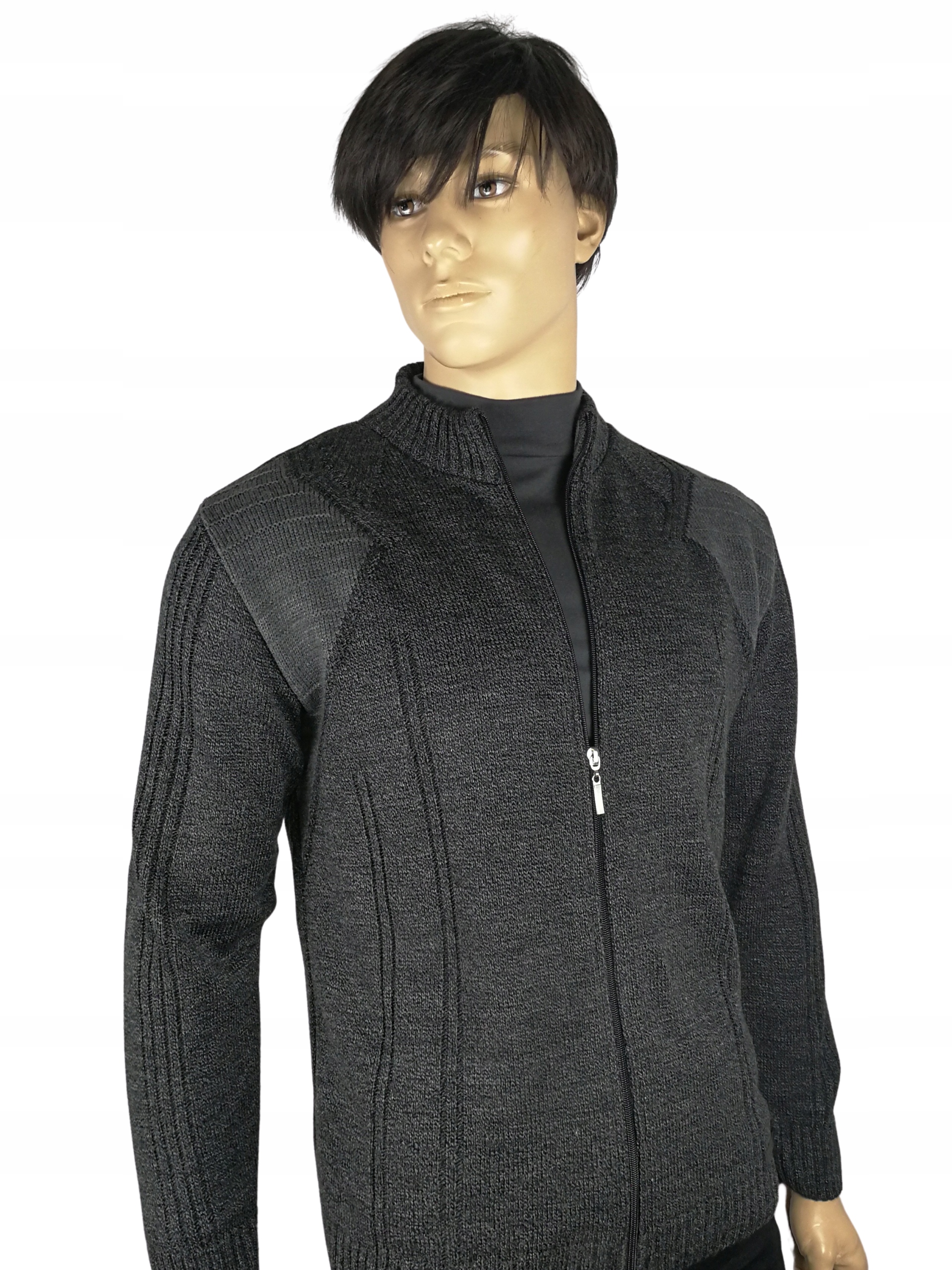 

sweter rozpinany zamek suwak Polski grafit L
