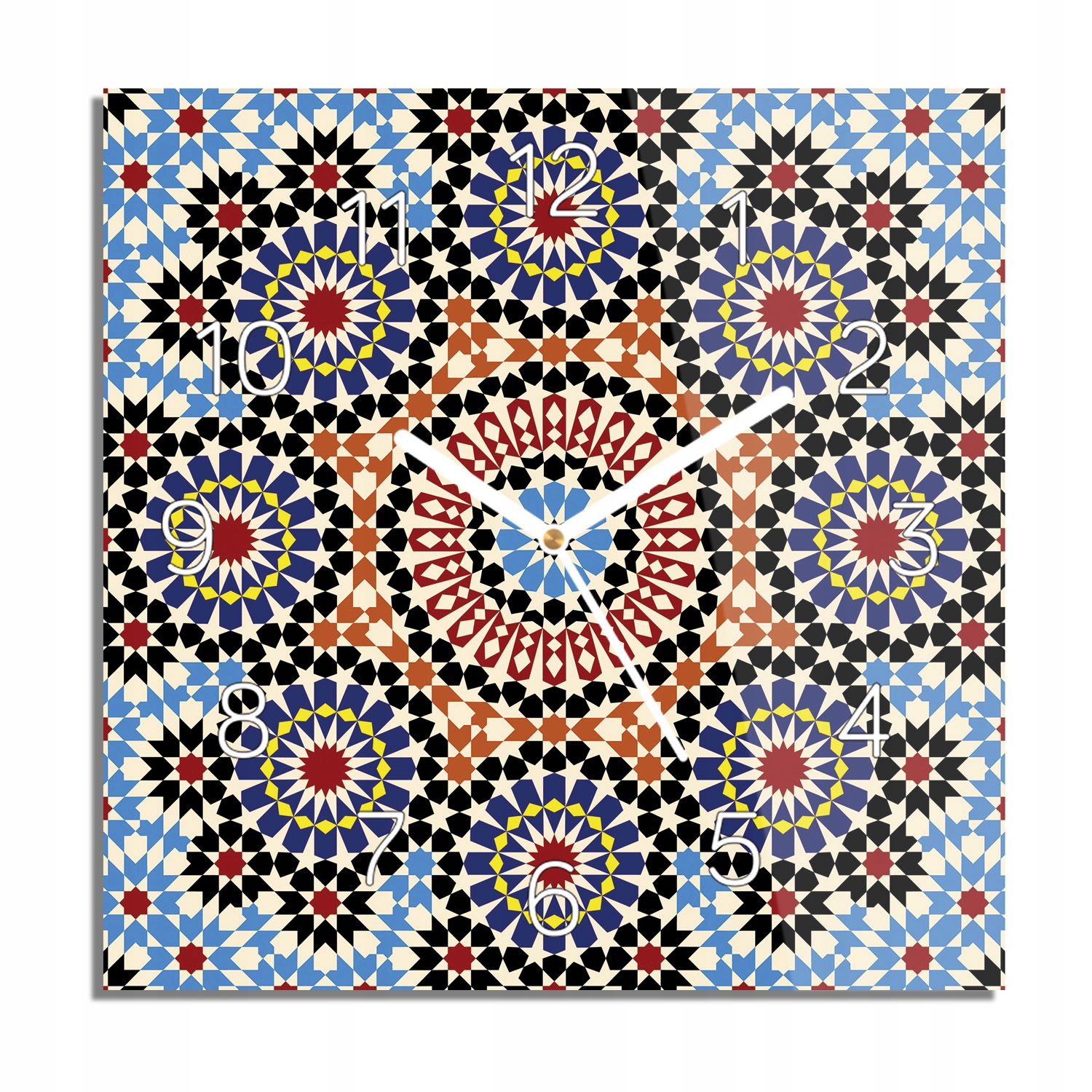 

Mozaika kwiaty wzór zegar na szkle 30x30 z foto