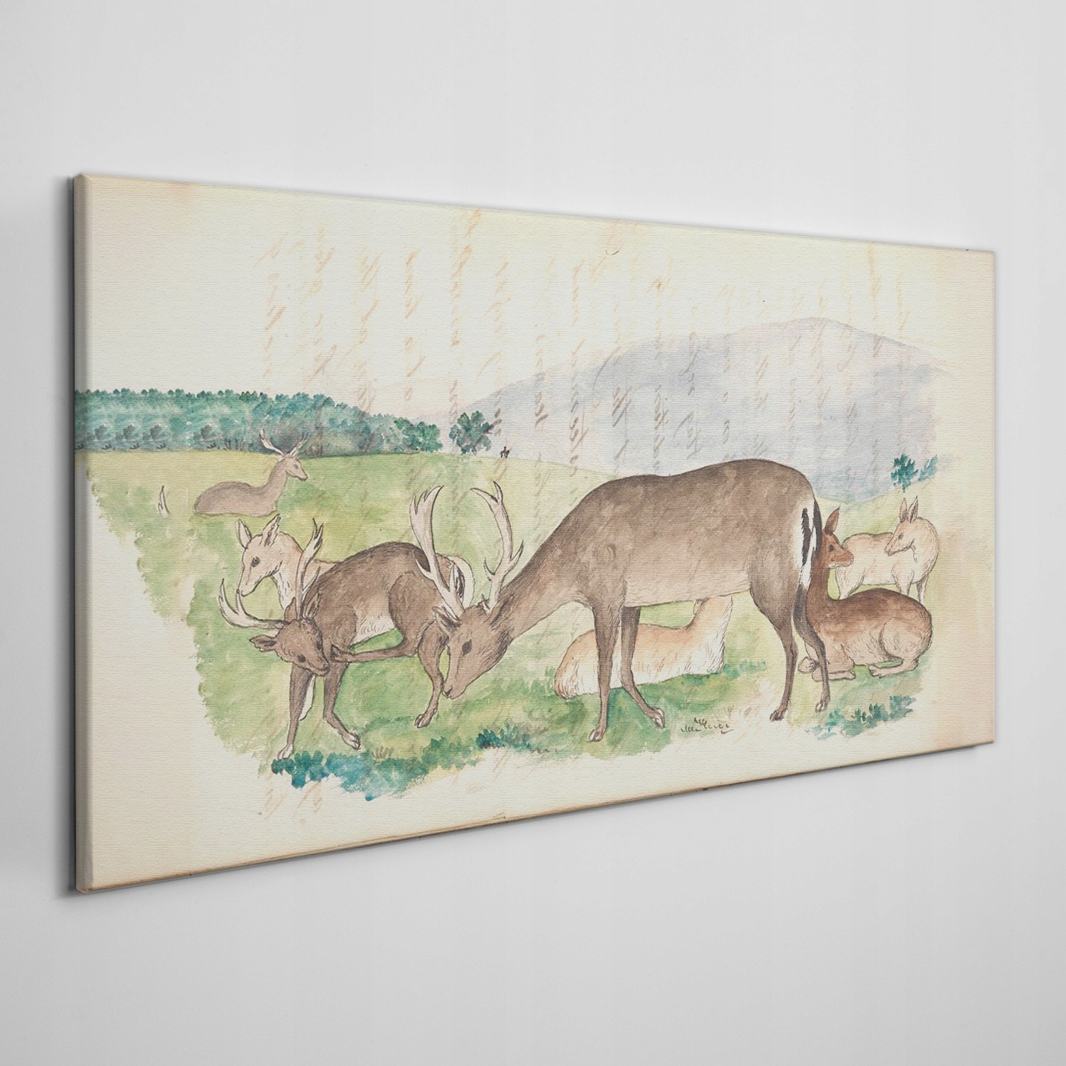 

Obraz na płótnie Jeleń zwierzęta rysunek 140x70 cm