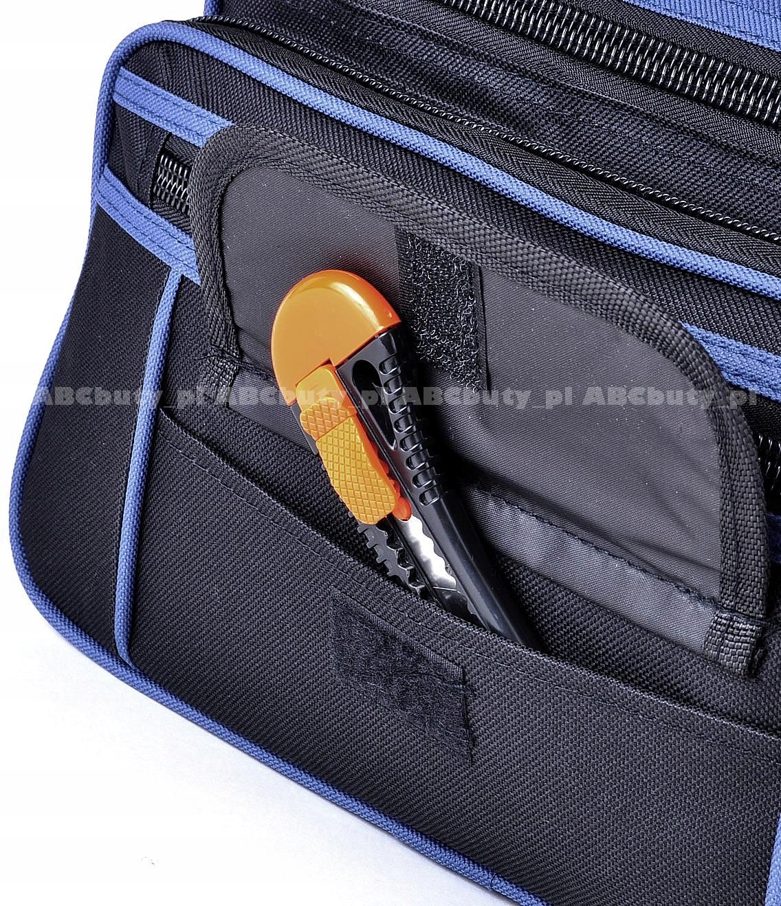 G3-22 GRANATOWA TORBA MĘSKA NA RAMIĘ DO PRACY POZIOMA TECZKA 42x32x18cm 25L Materiał dominujący codura