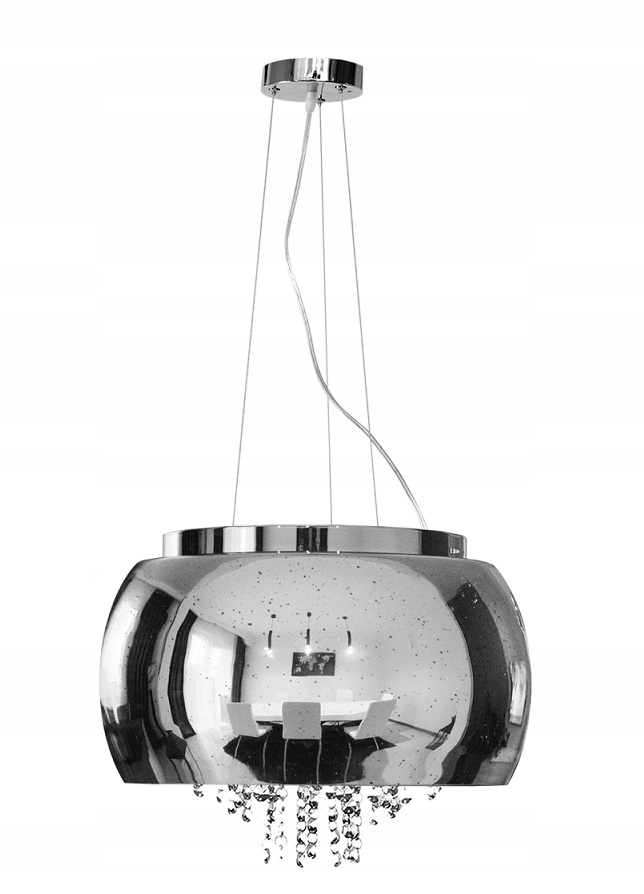 Lampa wisząca szklana srebrna nowoczesna dekoracyjna 50cm Domeno Lighting