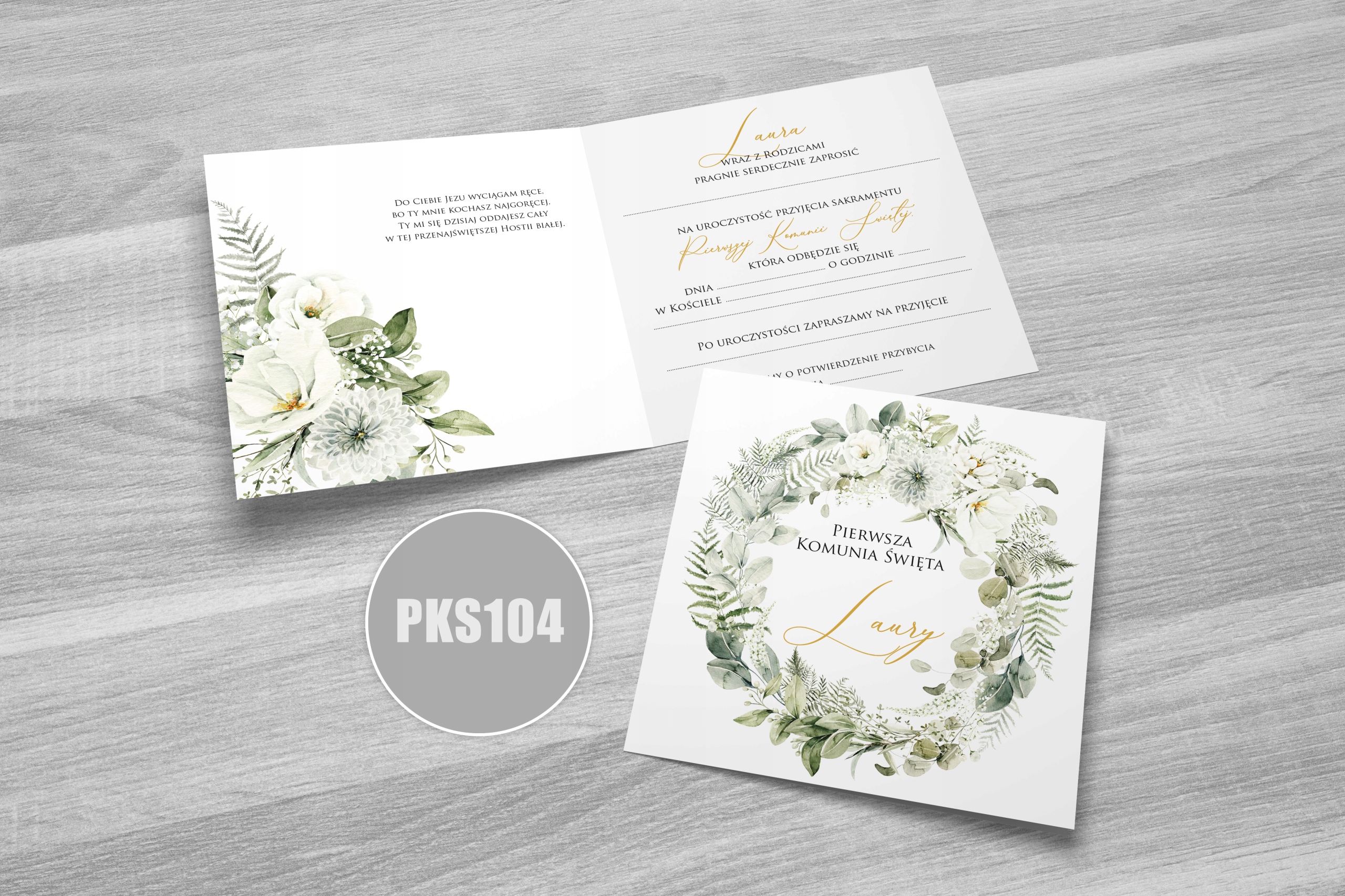 Zaproszenie na pierwszą komunię IMIĘ i KOPERTA Grubość papieru 350 g