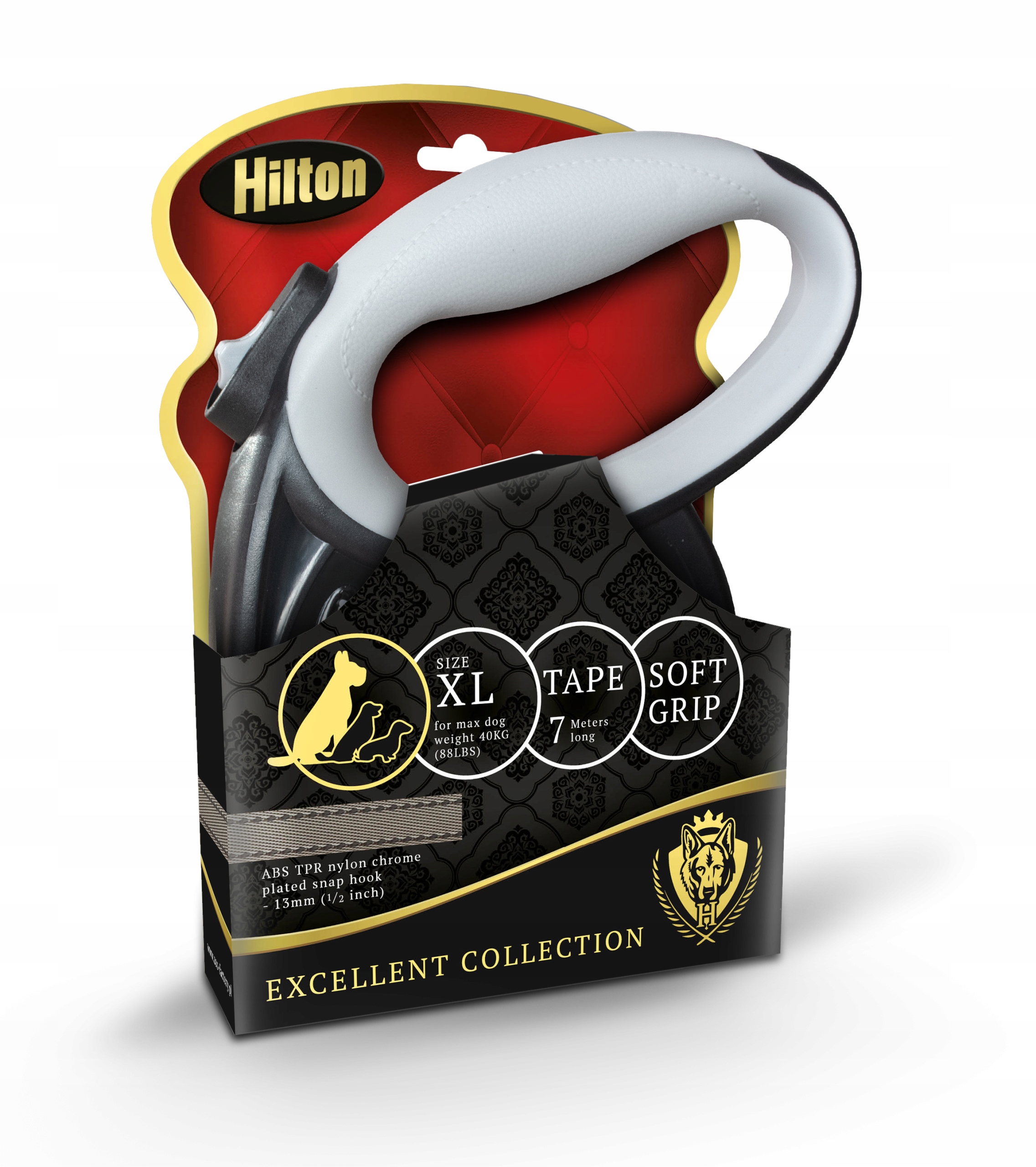 Smycz dla psa Hilton Smart Dog XL 7 m czarno-szara do 40kg