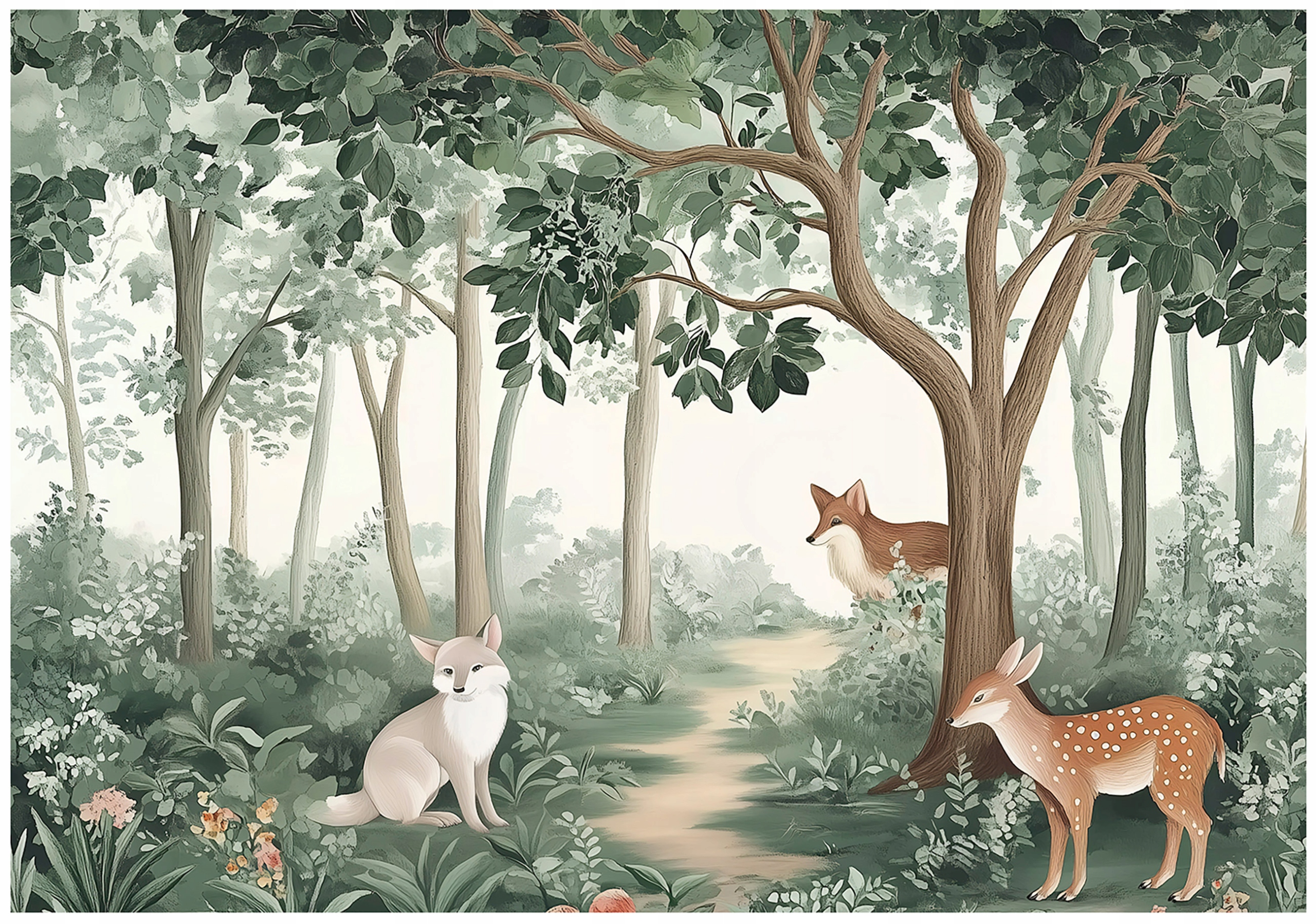 Fototapeta Pro Děti Les Zvířata Srnčí Stromy Tapeta Flizelina 300x210