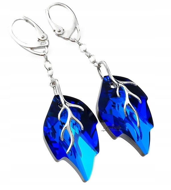 Dekorativní krystaly dlouhý komplet Blue Leaf Stříbro