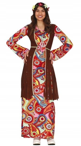 Kostým Šaty Hippie S Vestou Barevná M