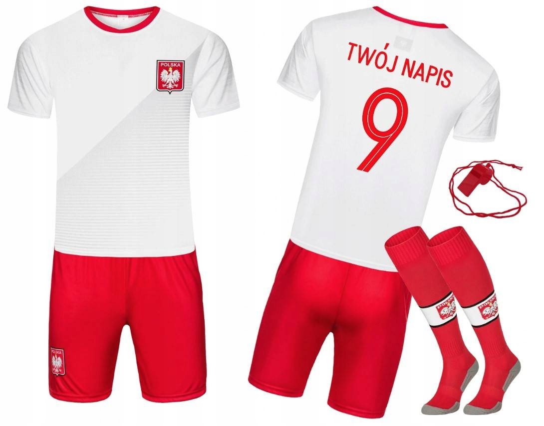 Strój piłkarski Polska getry Własny Nadruk 152