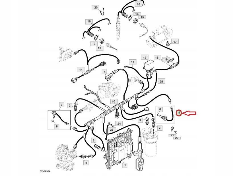 CZUJNIK PRĘDKOŚCI OBROTÓW JOHN DEERE 5AP837069150 Numer katalogowy oryginału 5AP837069150