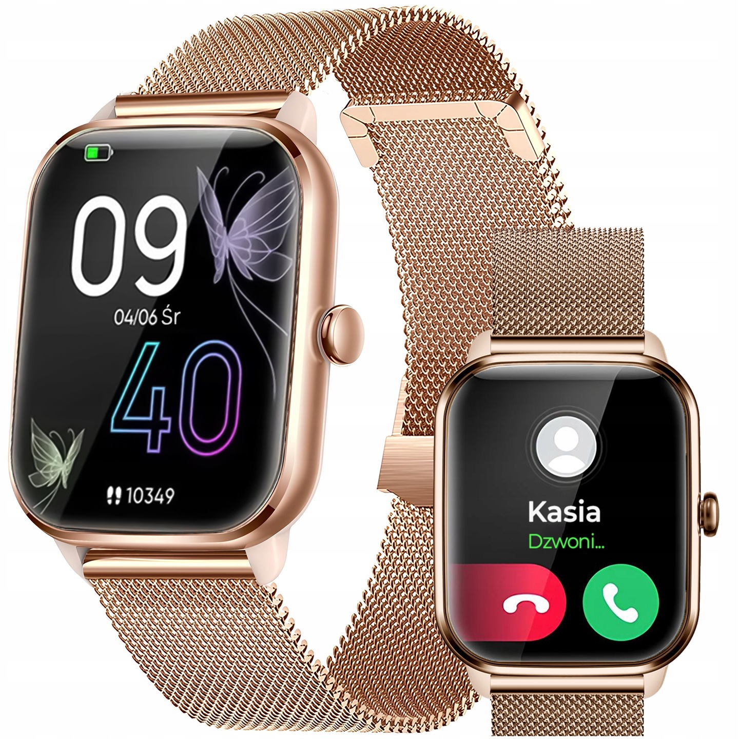 SMARTWATCH ZEGAREK DAMSKI POLSKIE MENU POŁĄCZENIA 2 PASKI SPORT ZDROWIE Marka DT