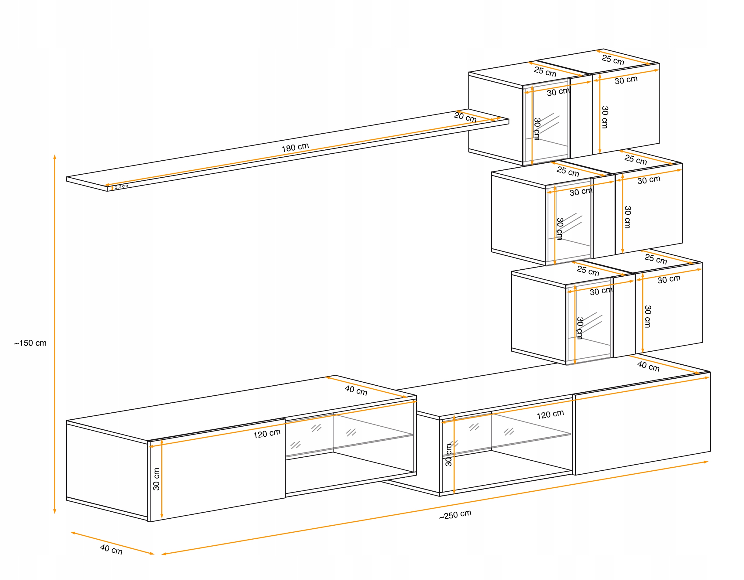 MEBLOŚCIANKA SWAP XXIV - ZZ - W. POŁYSK PVC Marka ASM