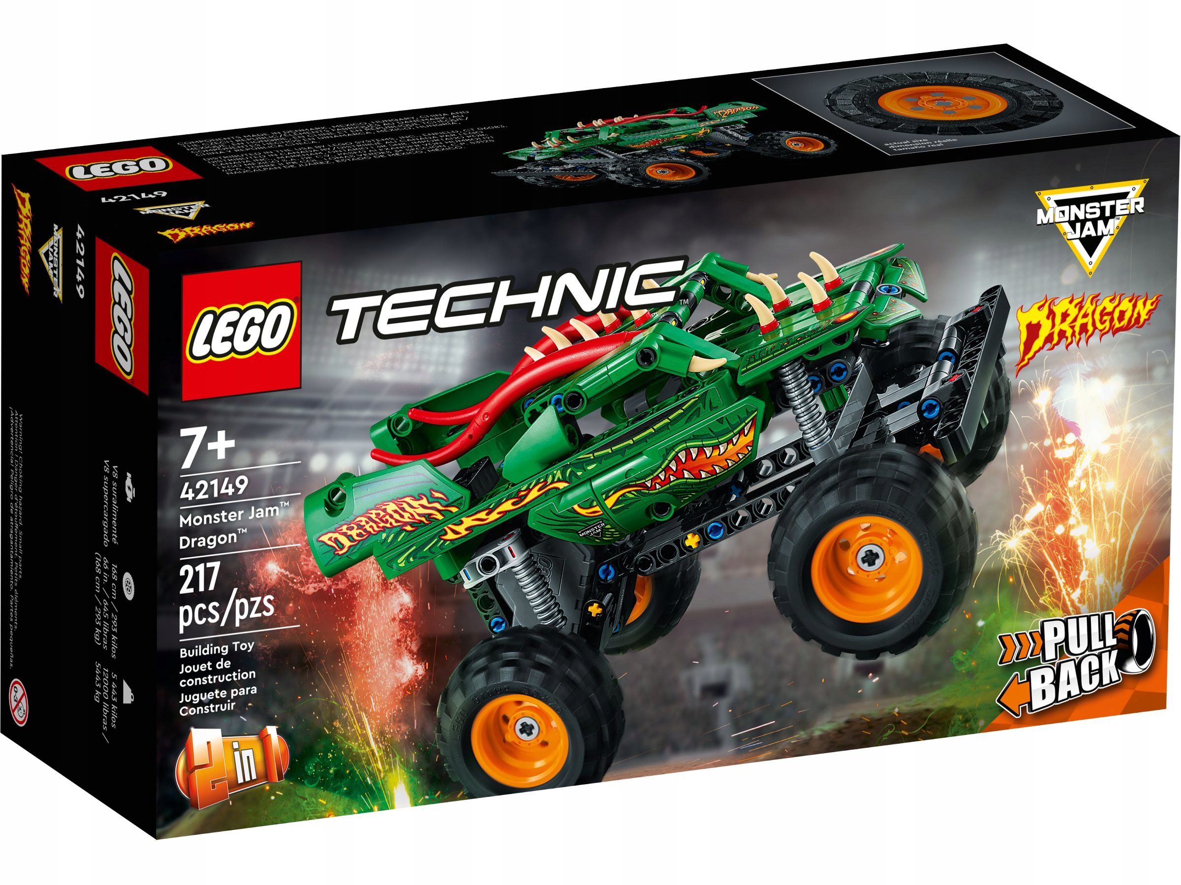 Lego 42149 Technic Monster Jam Dragon Nové Stavebnice