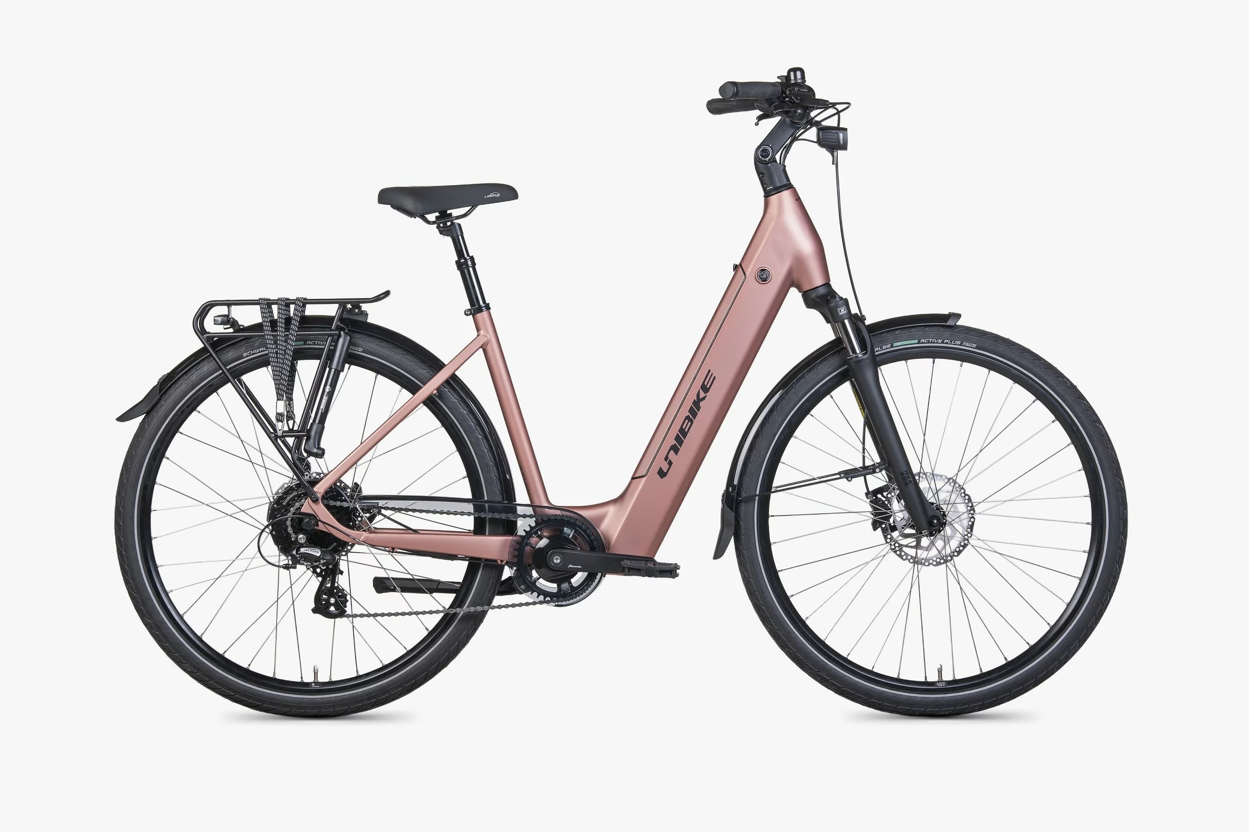 Elektryczny rower Unibike OPTIMA w kolorze koralowym