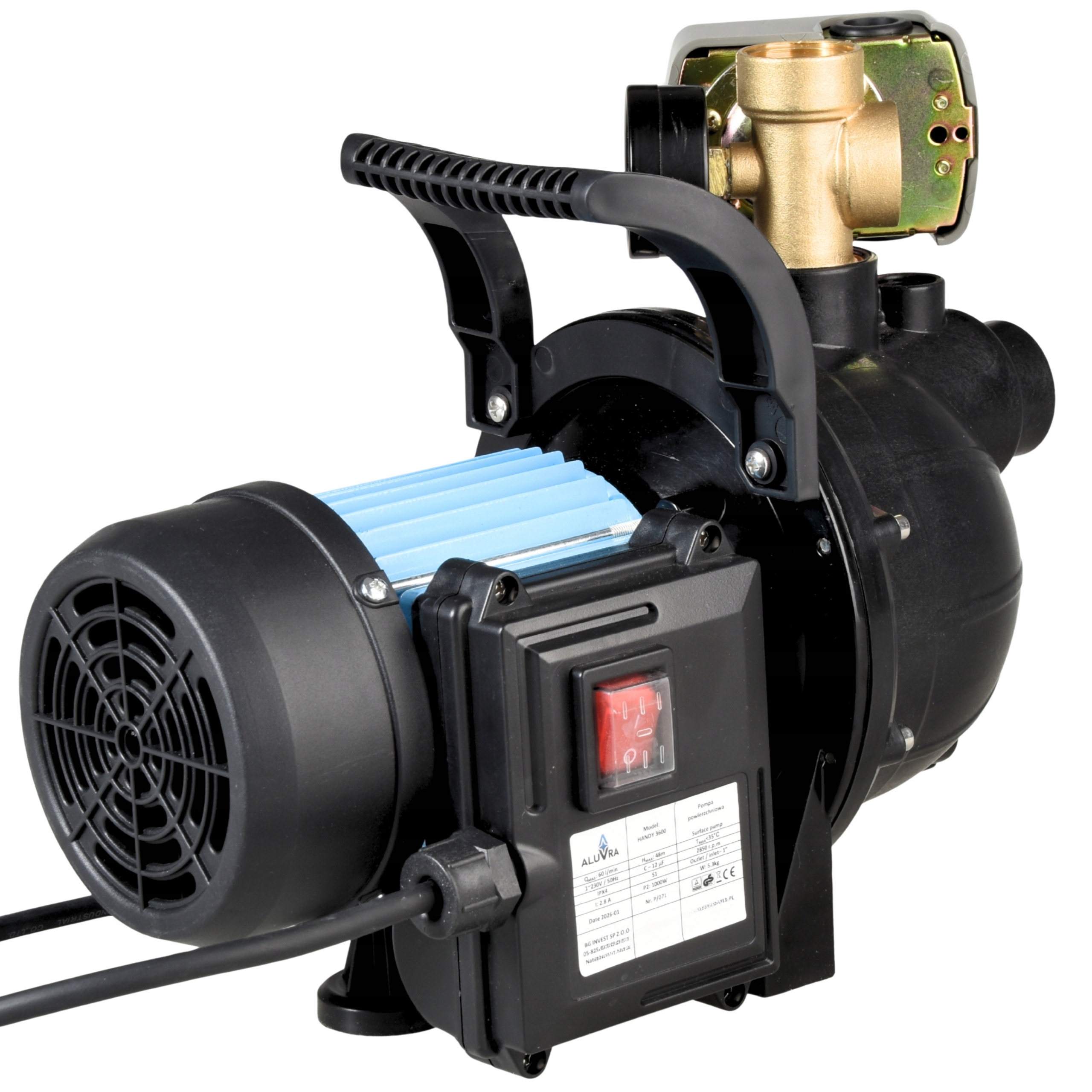 Hydroforová Pumpa na vodu 1100 W povrchová 3600 l/h S Příslušenstvím