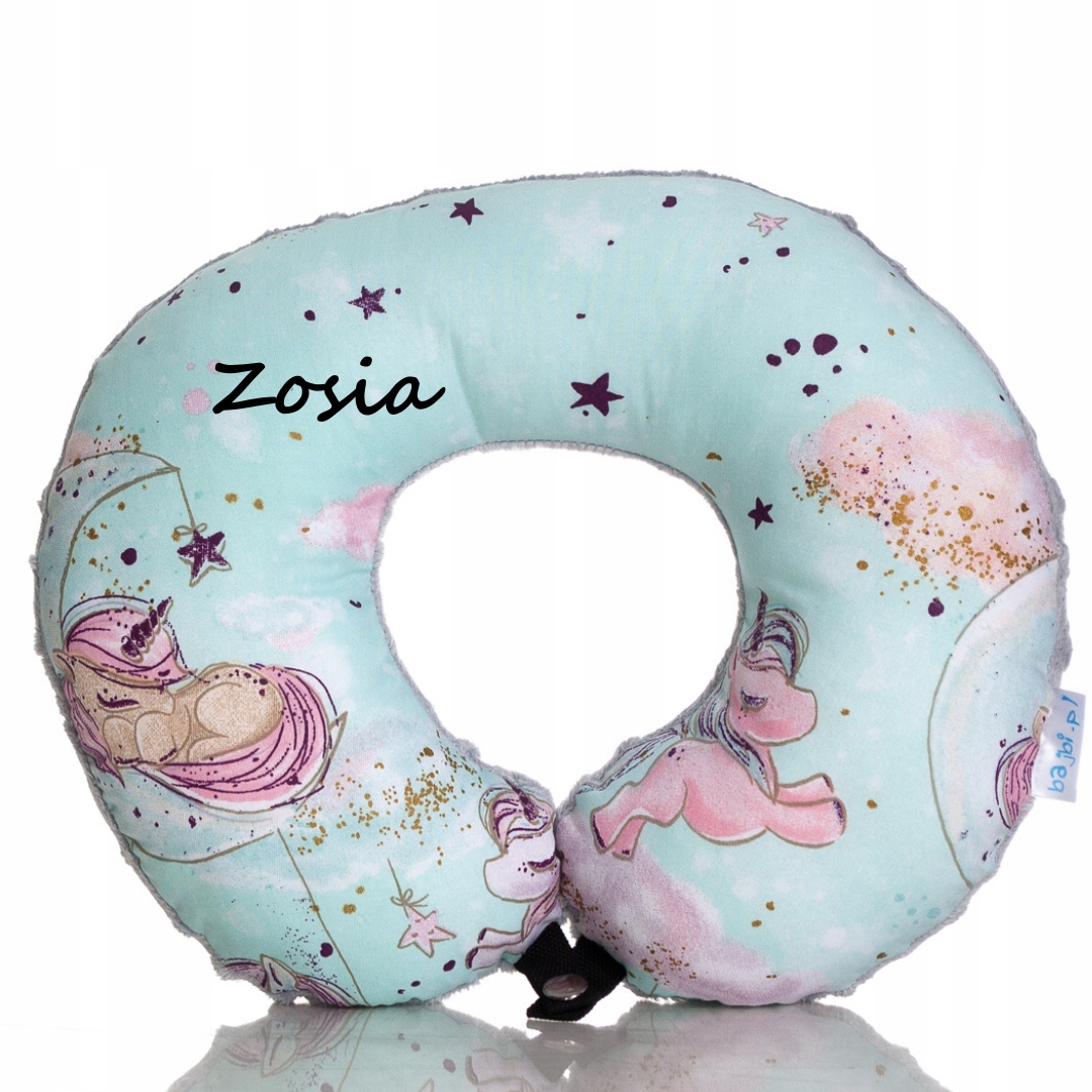 Poduszka podróżna z imieniem prezent Rogal Zagłówek dla dzieci jednorożce EAN (GTIN) 5904119941580