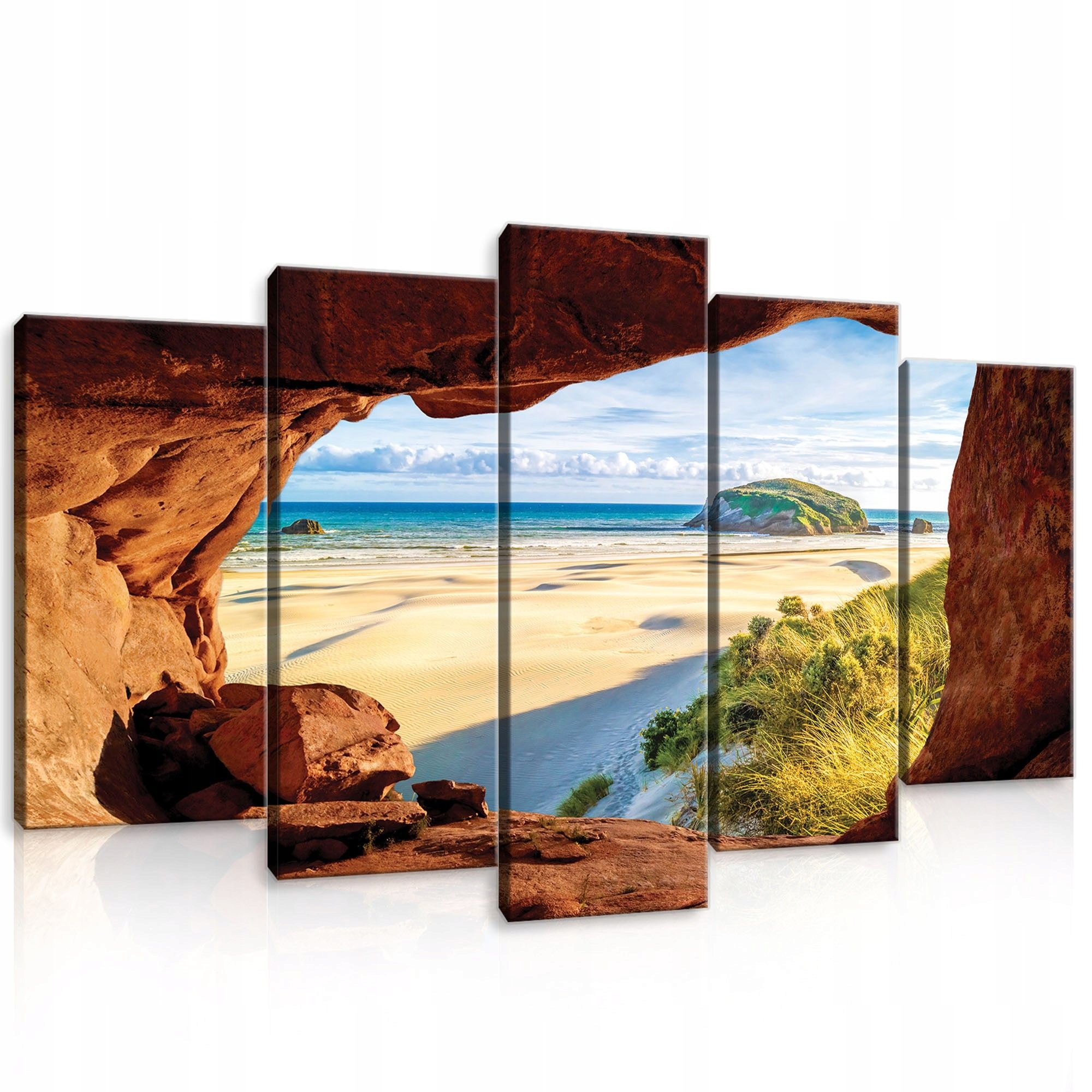 Obraz 100x60 Mořská krajina jeskyně pláž oceán slunce příroda klid