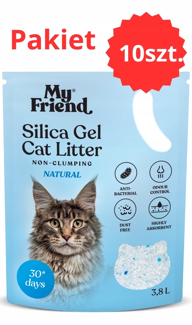 Levně My Friend Silikonové Stelivo Pro Kočky 3,8 L bezprašný, bez zápachu, 10 kusů