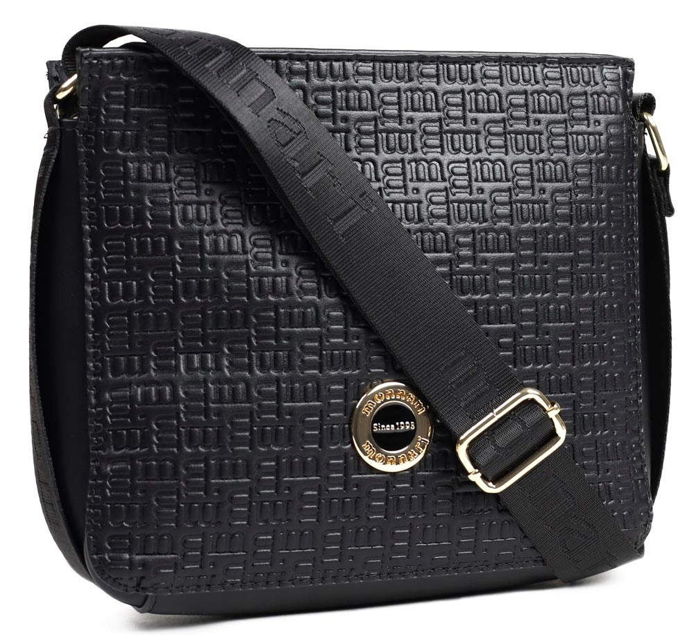 

Torebka Listonoszka Monnari Czarna Tłoczona Logo