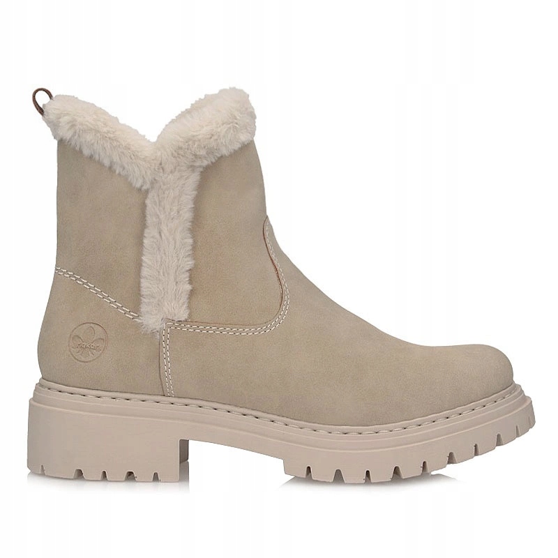 Teplé Dámské kotníkové boty na plochém podpatku Rieker