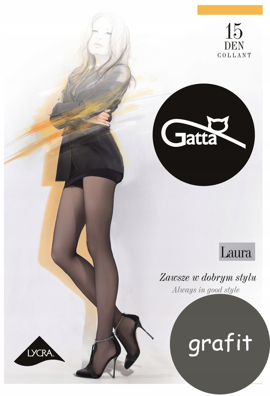 

Gatta rajstopy Laura 15 den Lycra grafit 5 XL