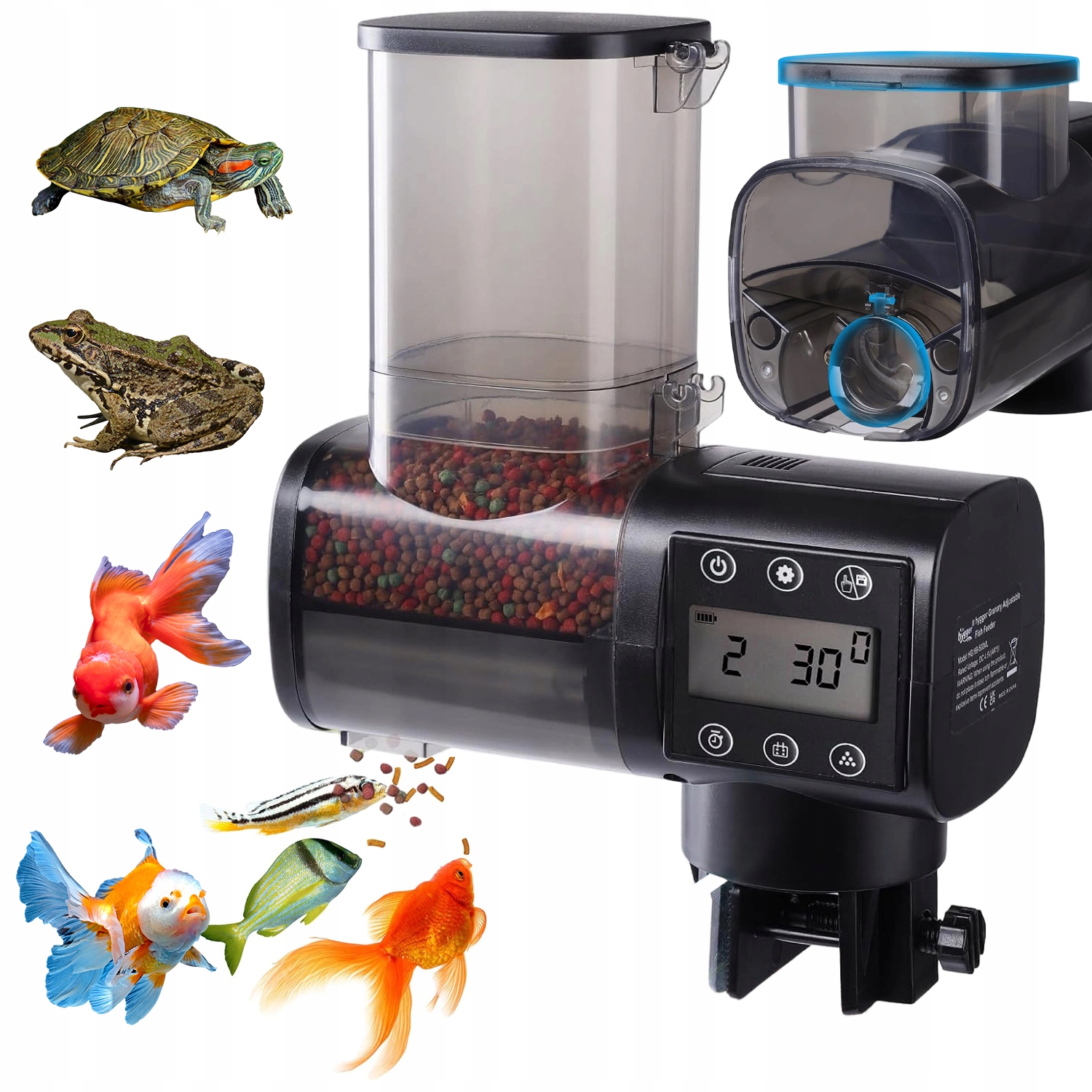 Levně Automatické Krmítko Pro Ryby 500 ML S LCD Displejem A Funkcí Časovače