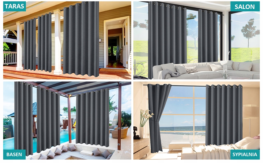 ZASŁONY OGRODOWE 155x240 DO ALTANY TARASU OGRODU Typ inny