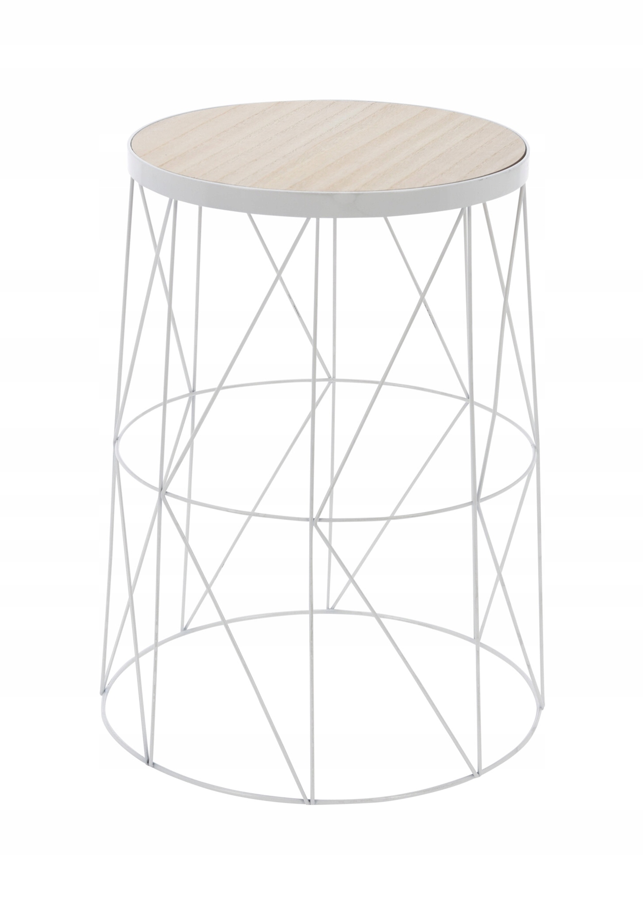 

Biały Druciany stolik kawowy 37 cm Kosz Metalowy