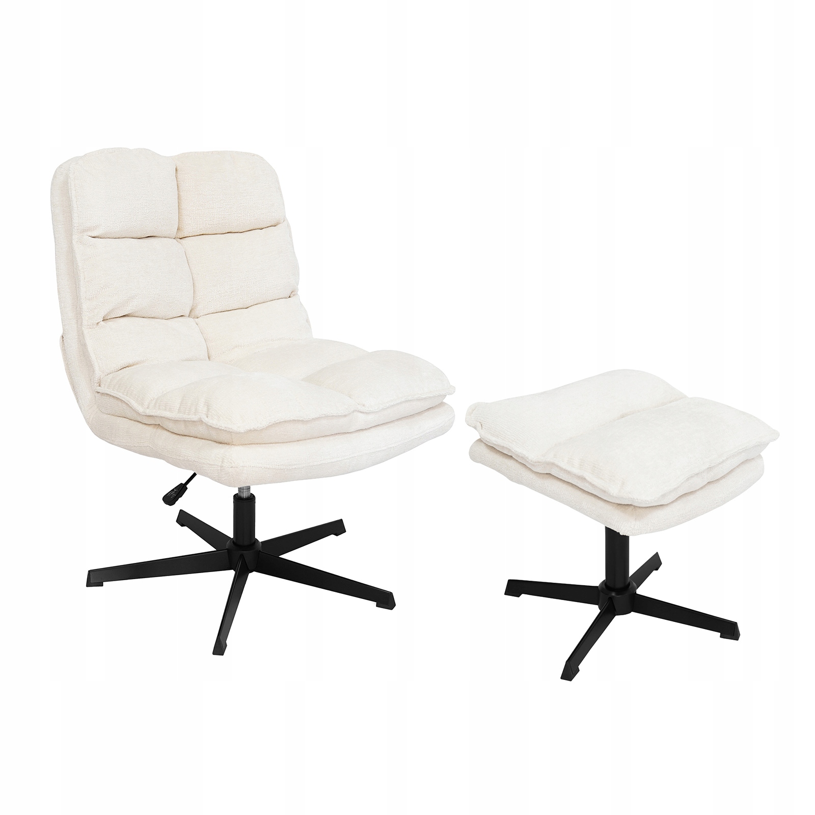 Křeslo Do Obývacího Pokoje S Podnožkou Kancelářské Křeslo Otočné Béžová Katania