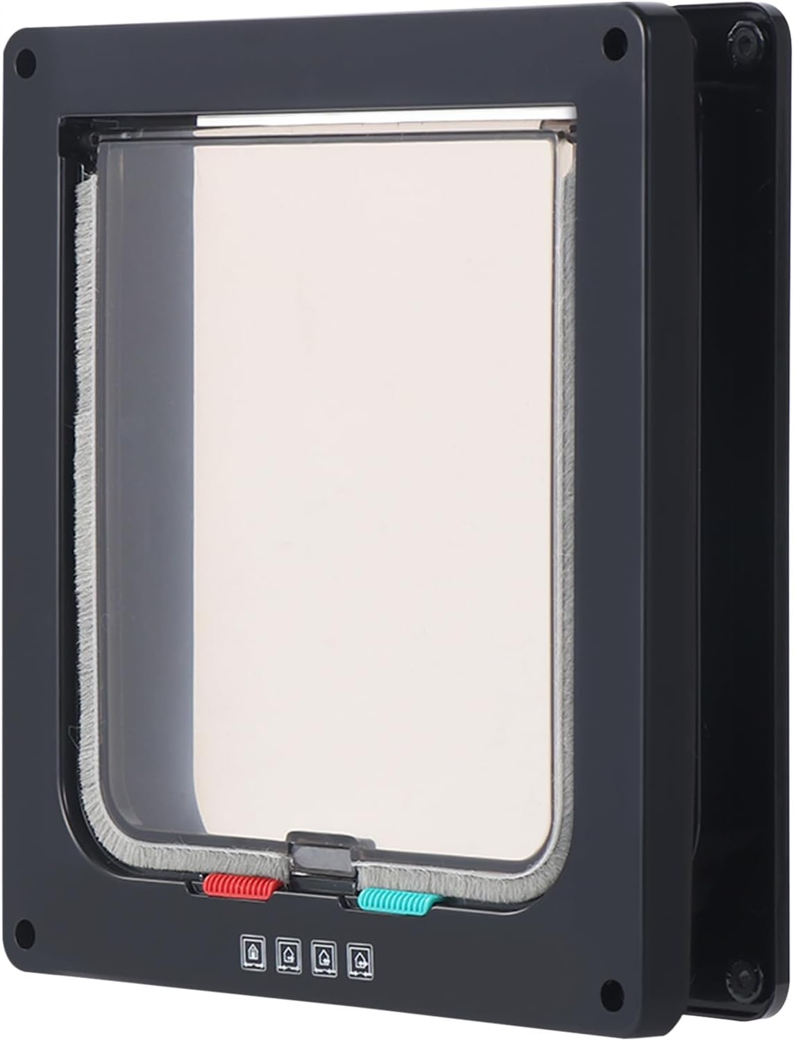 Levně Dveře Pro Zvířata Klapka 4 Režimy Zavírání Černá Pro Dveře A Okna L