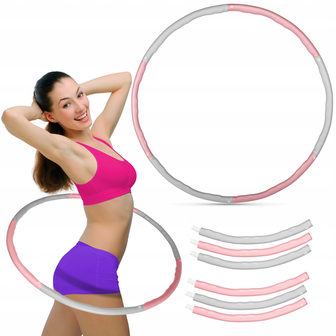 Hula Hop Koło Składane Z Masażerem Neoprenowe Piankowe Fitness 100CM Gymtek