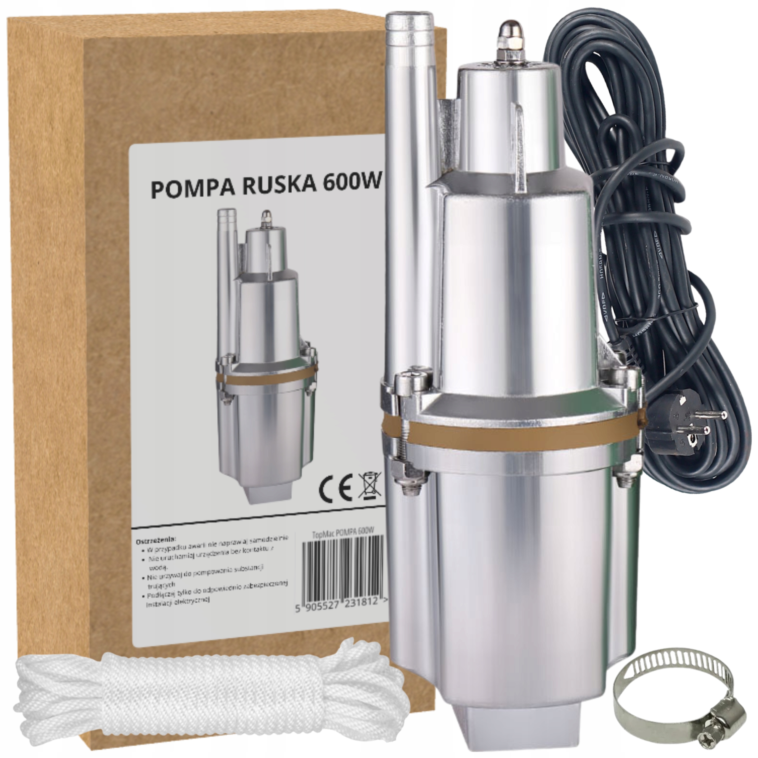 Pompa Do Wody Brudnej I Czystej Ruska Mocna Do Studni Zatapialna Nurek 600W