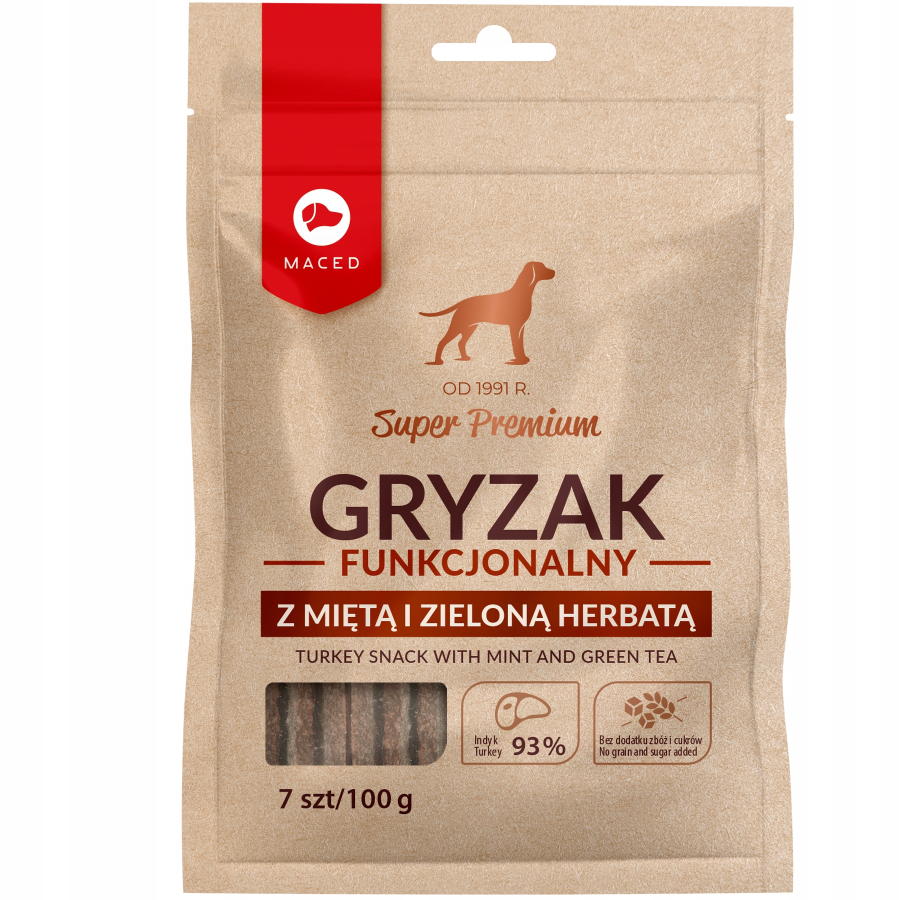 MACED Gryzak Funkcjonalny Mięta i Zie Herbata 100g