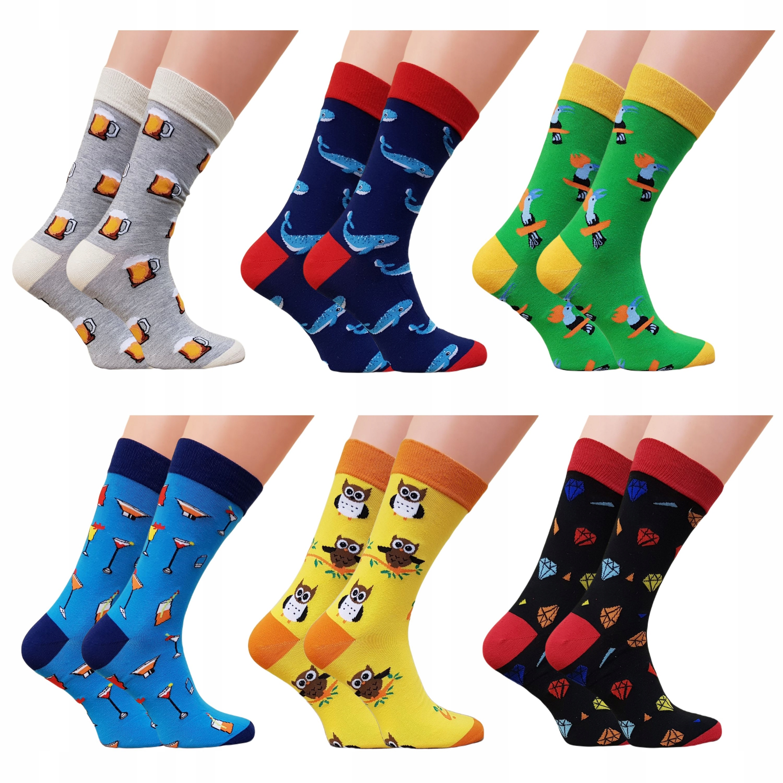 

6x Męskie Skarpety Bawełniane Kolorowe