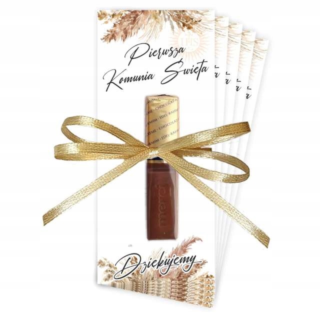 Podziękowanie Gości MERCI Komunia Święta Boho 5szt