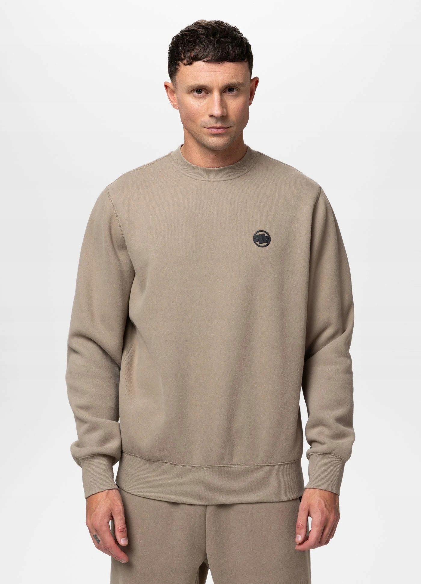 Pánská Mikina Crewneck Pit Bull Small Logo Pale Sand Světle béžová Sportovní XXL