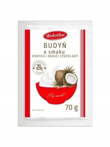 Levně 10 x Puding Kokos a bílá čokoláda bez přidaného cukru Vitally Food 70 g