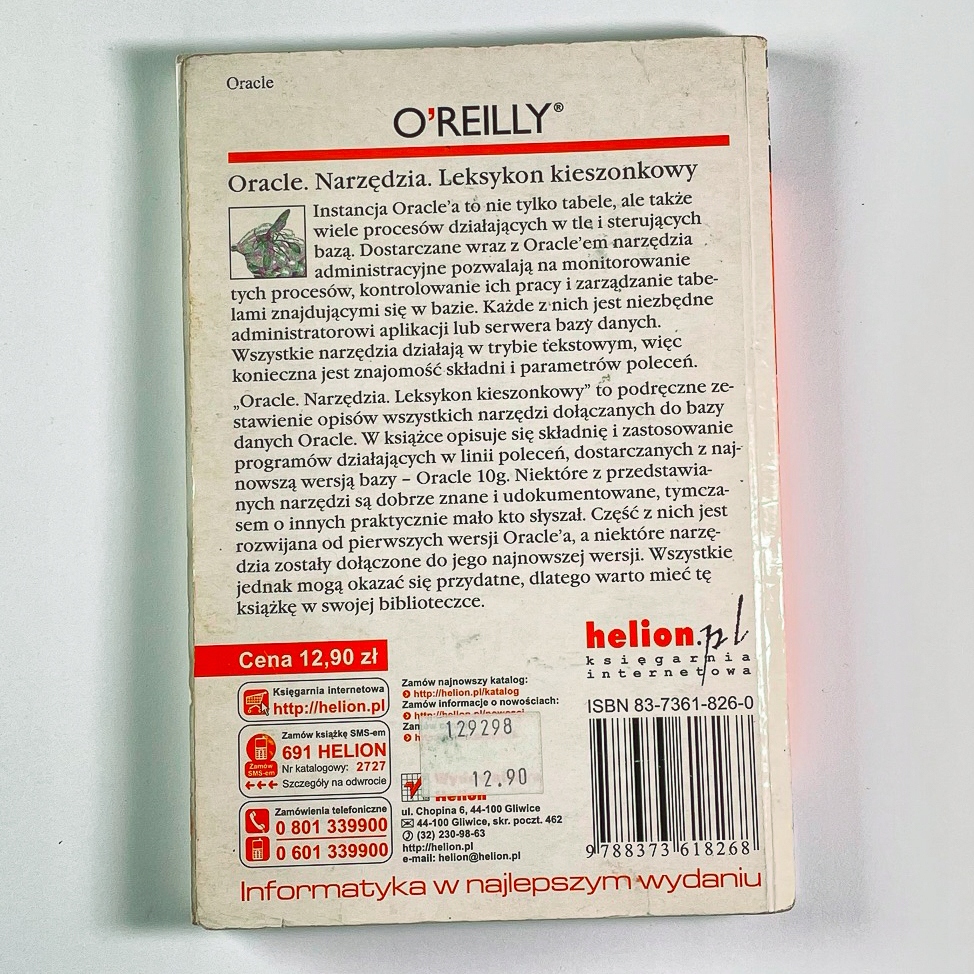 Oracle narzędzia Leksykon kieszonkowy - O'Reilly Gatunek Bazy danych