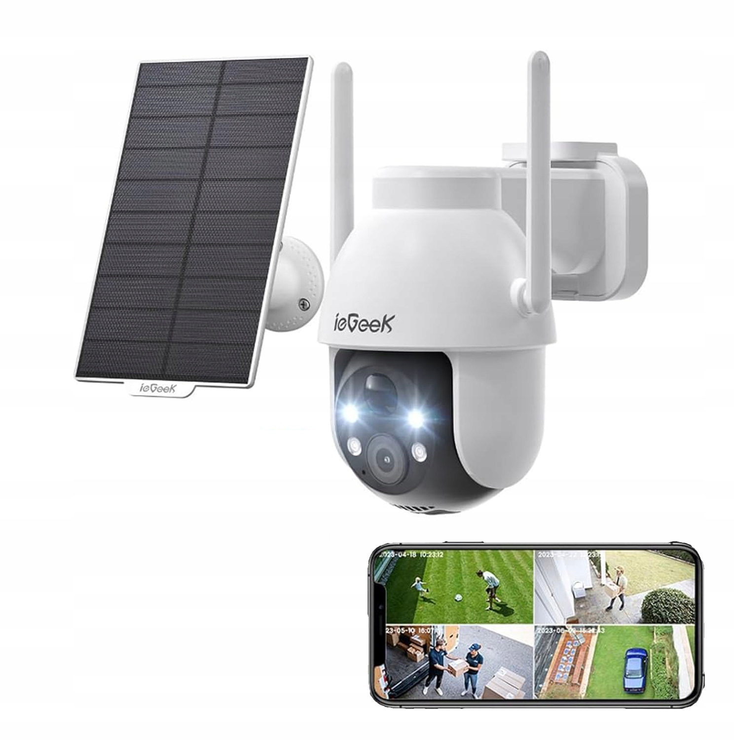 Venkovní Kamera 2K 3MPx 4x Zoom Wifi Rotační Aplikace, Detekce