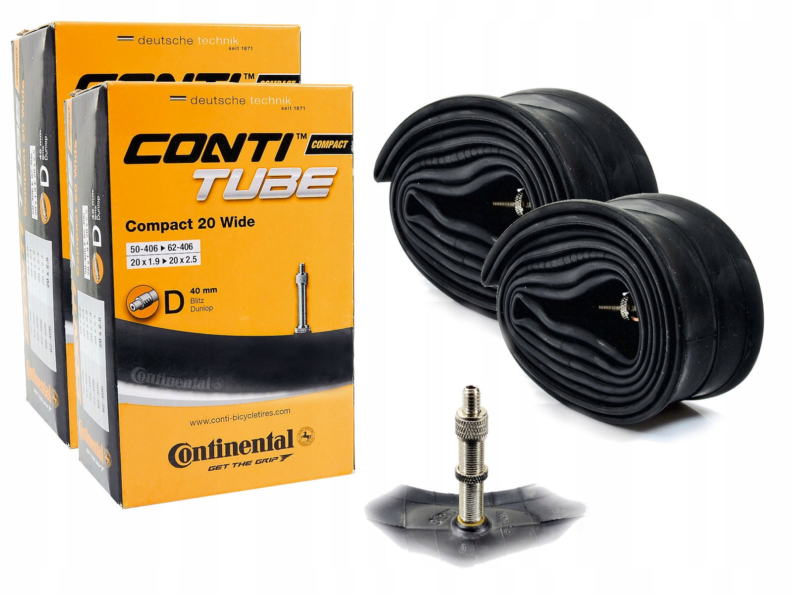 Dętka rowerowa dętki do roweru Continental Compact 20 x 2,0 2,5 dunlop 40