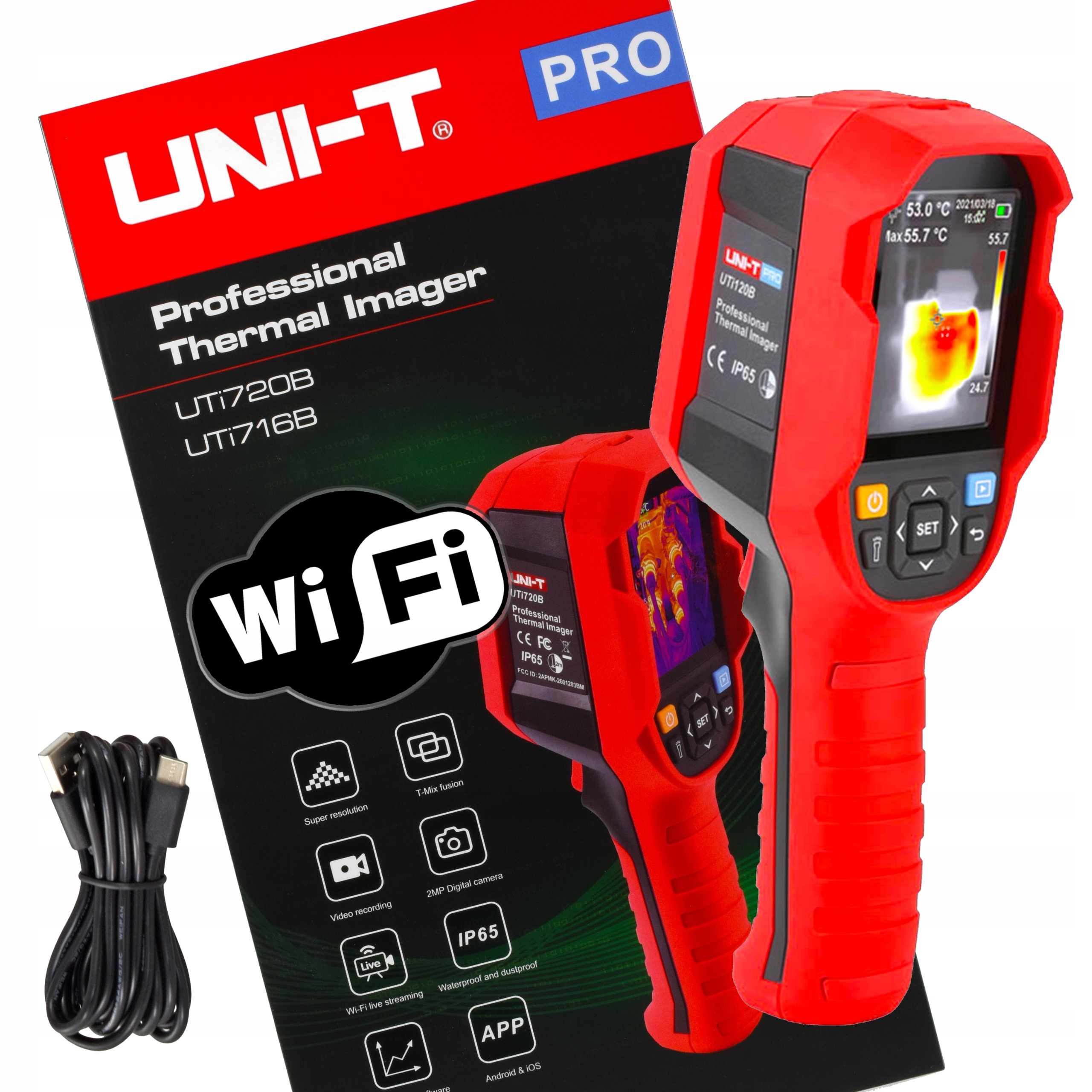 Termovizní kamera UTi-716B Uni-t 19200PX jako UTI260 Video -20..550°C Wifi