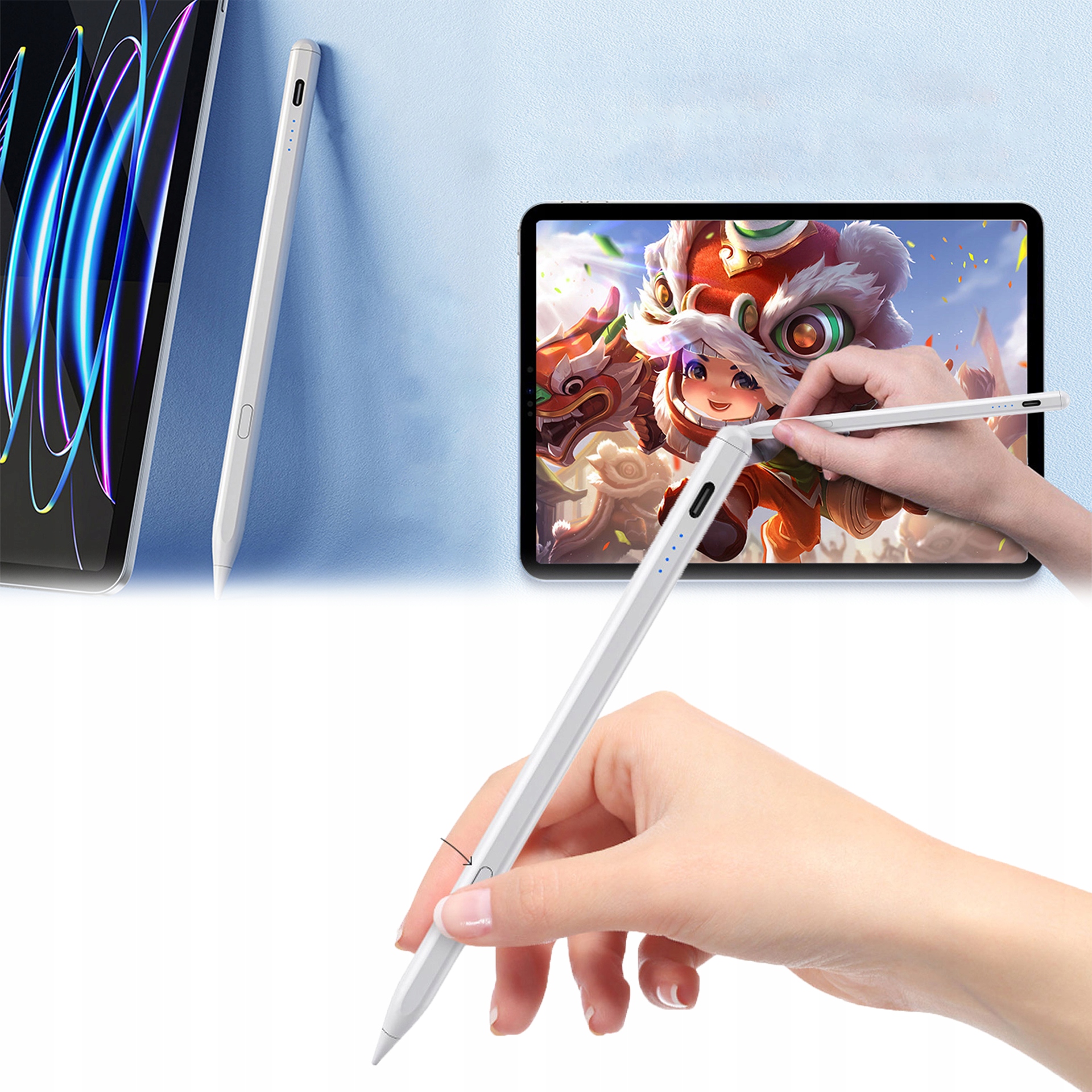 Rysik iPad Stylus Pen Tilt & Palm Rejection Magnetyczna bateria 10H