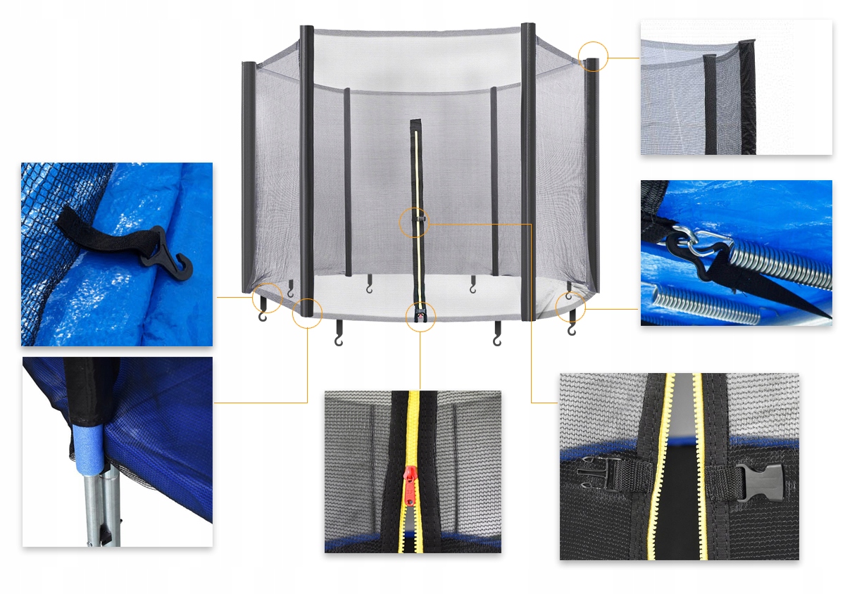 SIATKA DO TRAMPOLINY 180/183 6FT na 6 SŁUPKÓW EAN (GTIN) 5904209800018