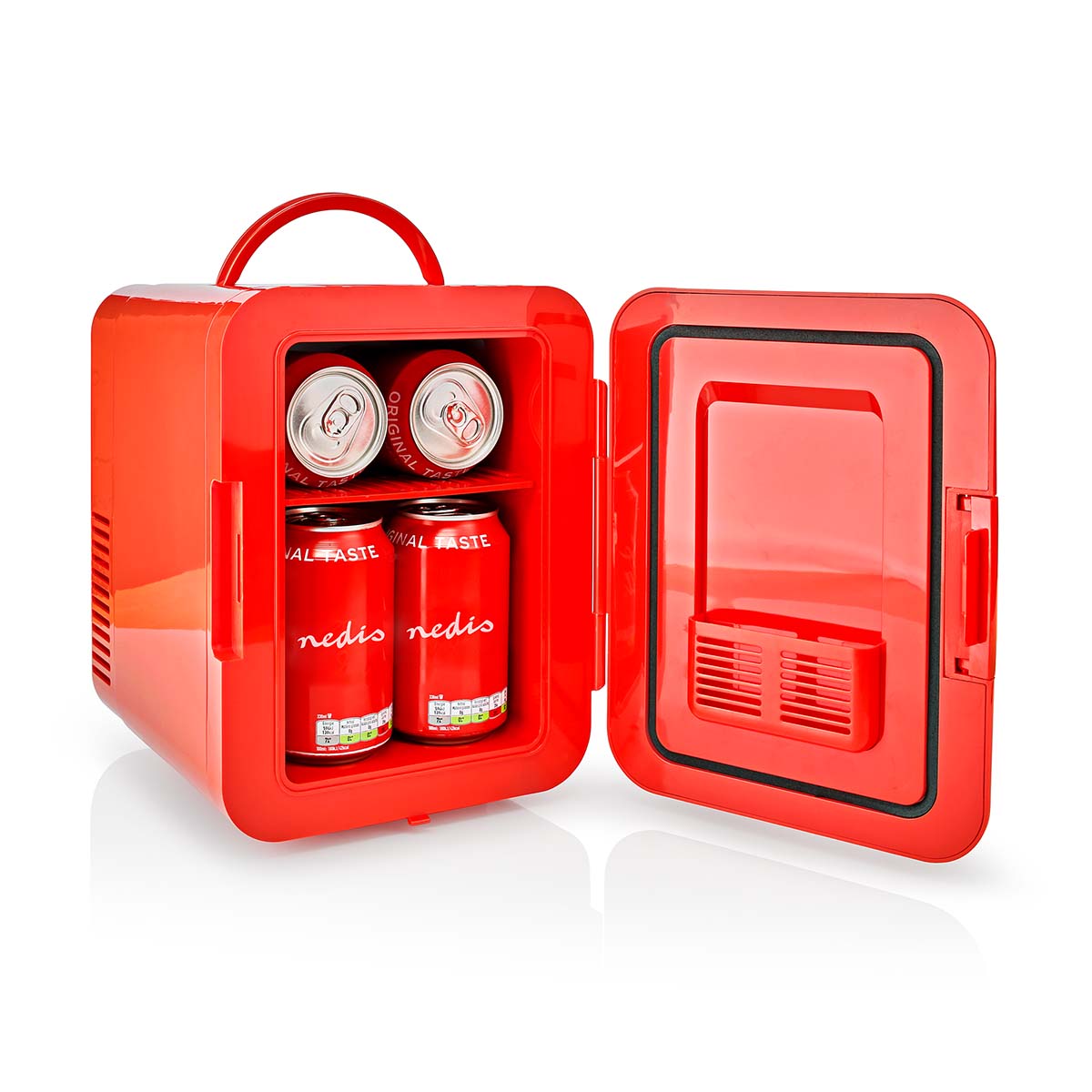 Nedis KAFR120CRD prenosná mini chladnička, 4 l, Ac 100 240 V 12 V, červe