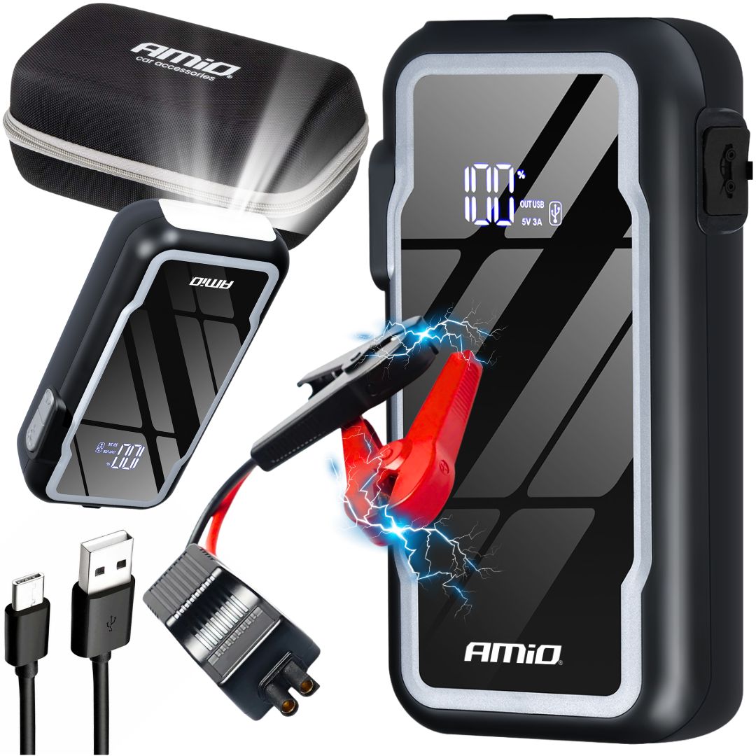 Štartovací Booster 12V 1600A Štartovacie Zariadenie 3V1 Baterka Powerbank