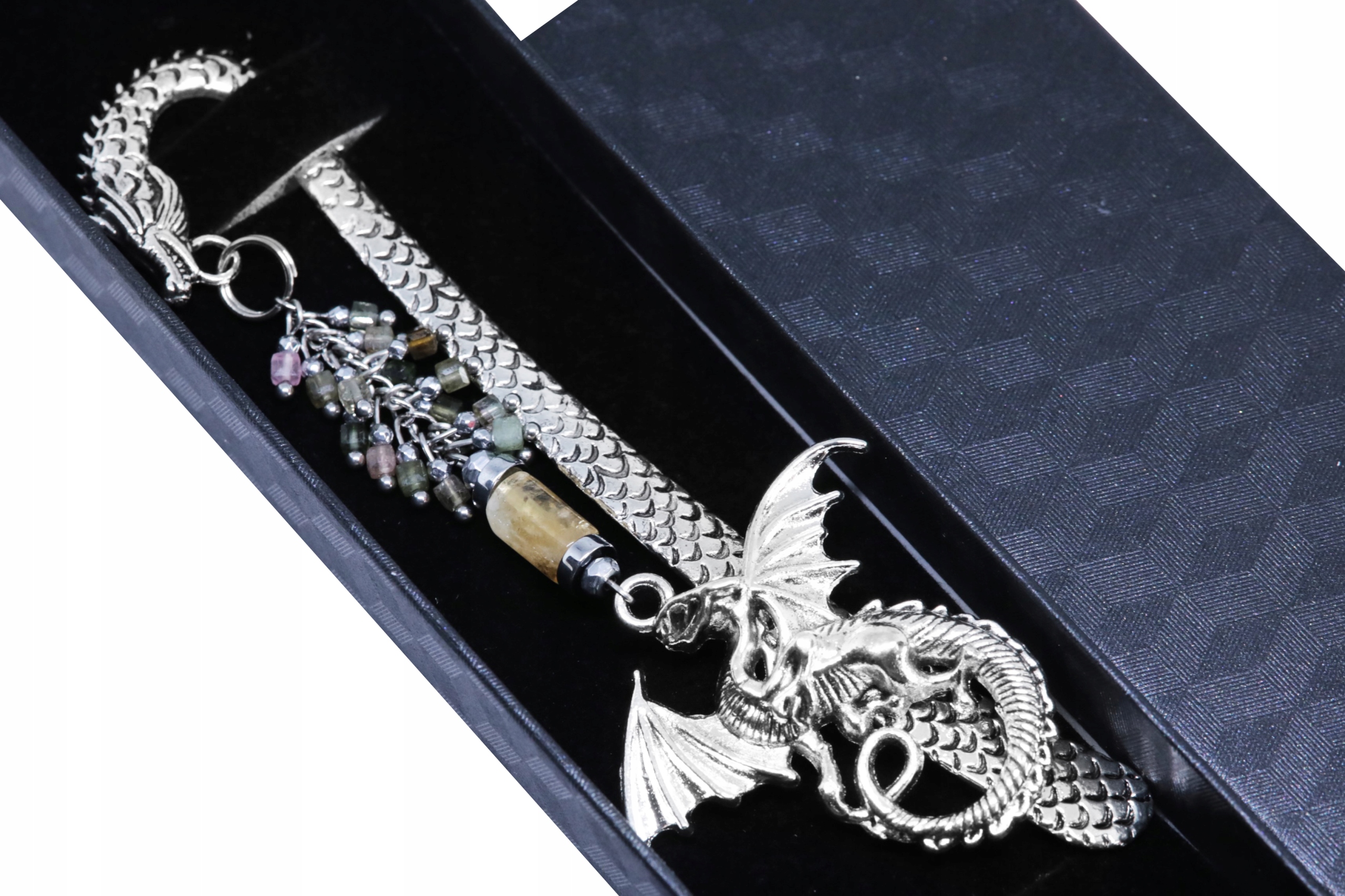 výjimečná Záložka Do Knihy Premium drak turmalín citron kameny Krabička