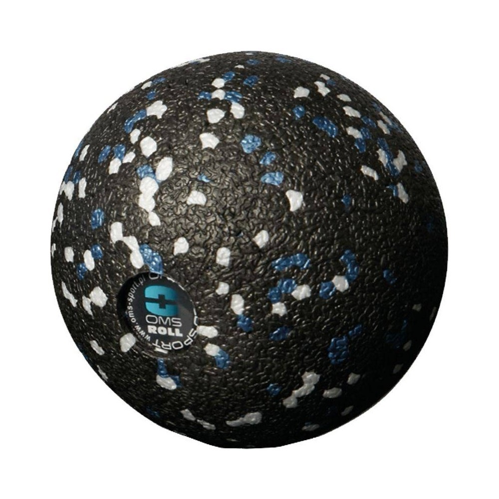 Piłka do masażu 9 cm twarda Oms Ball z aplikacją czarna