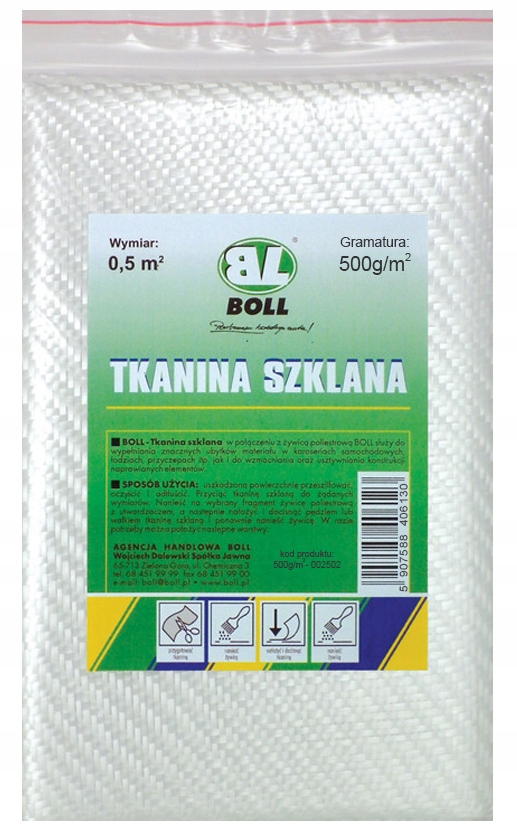 Boll Tkanina szklana 0,5m2 gramatura 500g/m2 do napraw