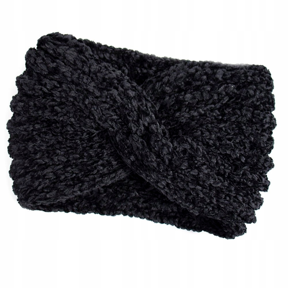 

Opaska Do Włosów damska Zimowa czarna Węzeł