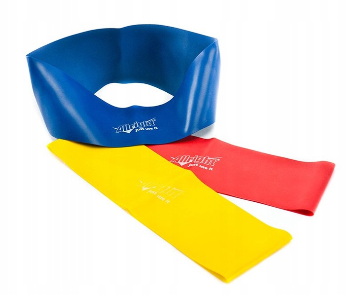 TAŚMY DO ĆWICZEŃ X-BAND GUMY OPASKI OPOROWE PILATES FITNESS 3 SZTUKI Marka Allright