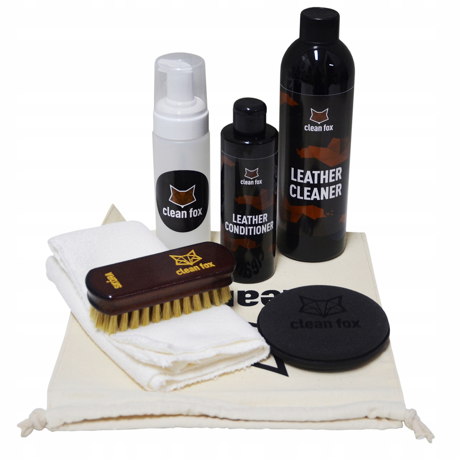 CleanFox Leather Set Cleaner od skór + WS