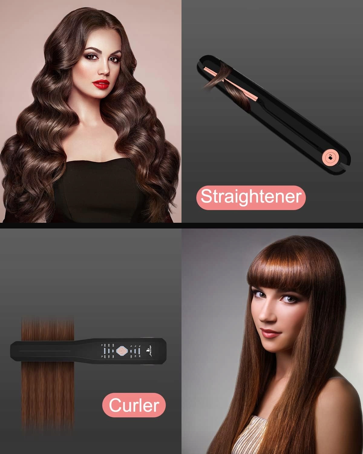 Bezprzewodowa prostownica do włosów z ładowaniem USB,3 regulowane temperatu Marka inna marka